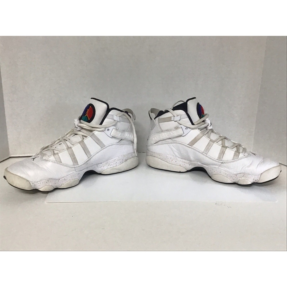 Men's Nike Air Jordan 6 Rings Confetti Paint Splatter Sneakers 322992-100 Sz 9.5